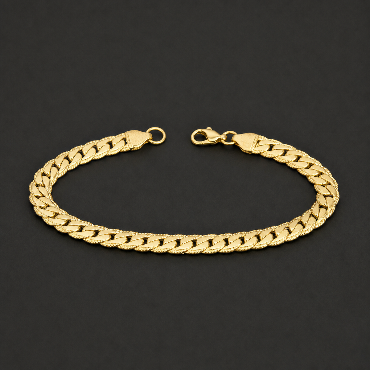 18K Gold-Plated Diamond-Cut Curb Bracelet