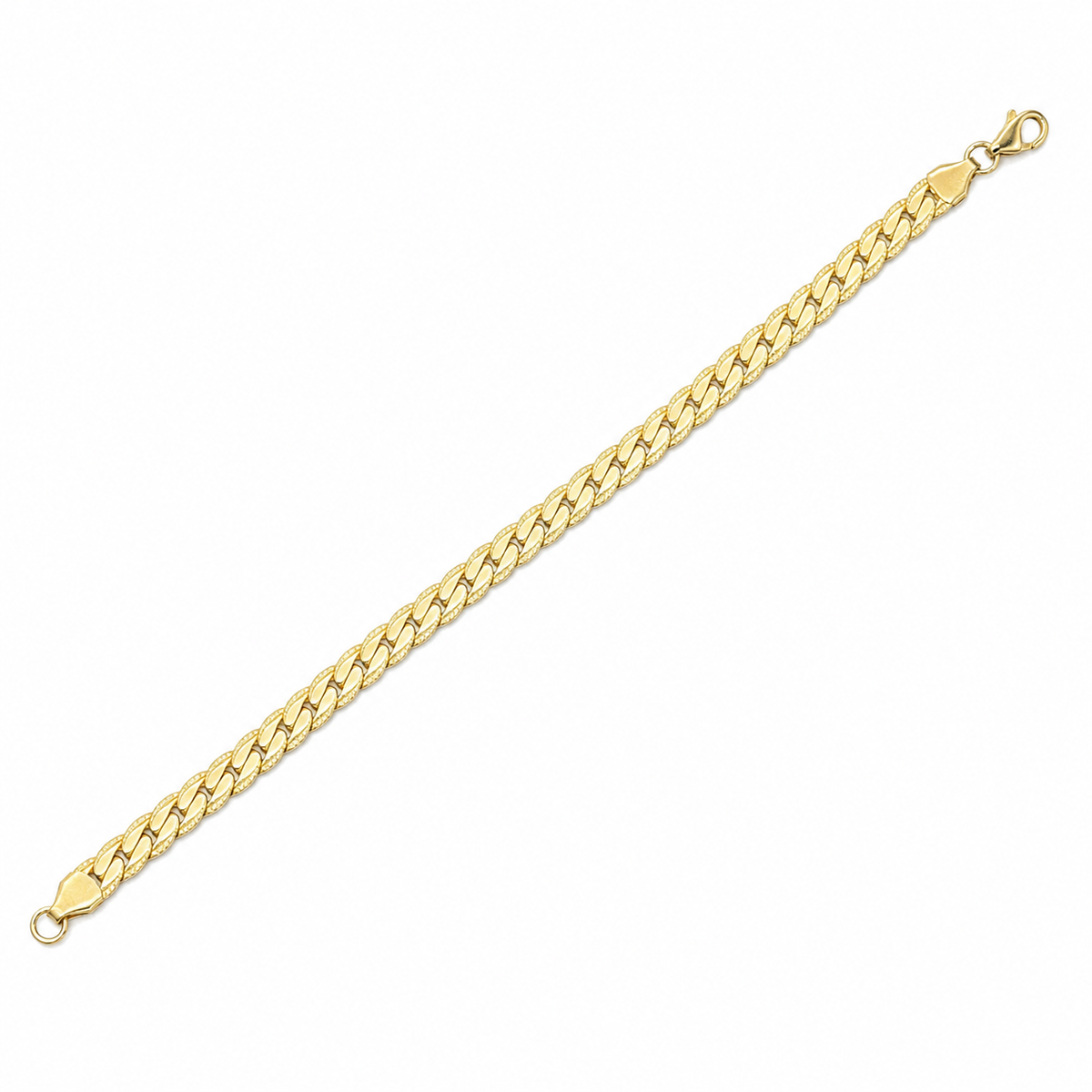 18K Gold-Plated Diamond-Cut Curb Bracelet