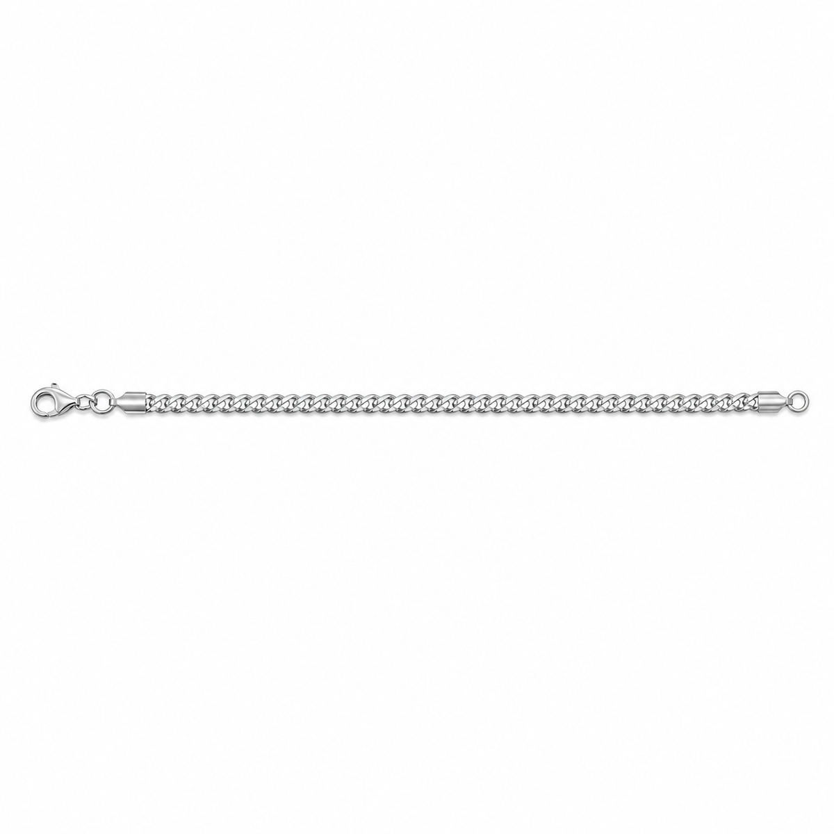 Silver Diamond-Cut Curb Bracelet